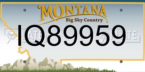 IQ89959 Montana License Plate