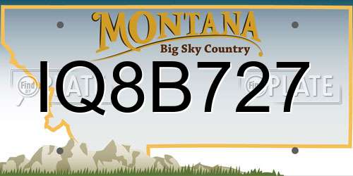 IQ8B727 Montana License Plate