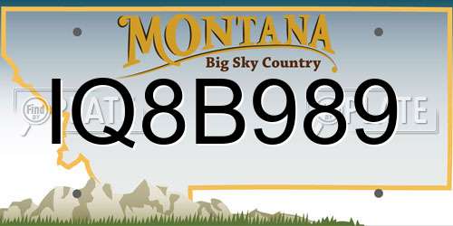 IQ8B989 Montana License Plate