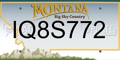 IQ8S772 Montana License Plate