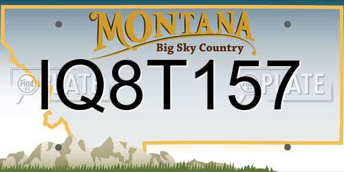 IQ8T157 Montana License Plate
