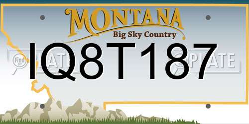 IQ8T187 Montana License Plate