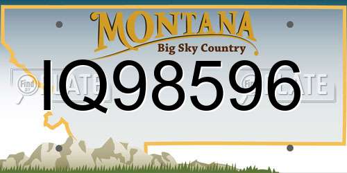 IQ98596 Montana License Plate