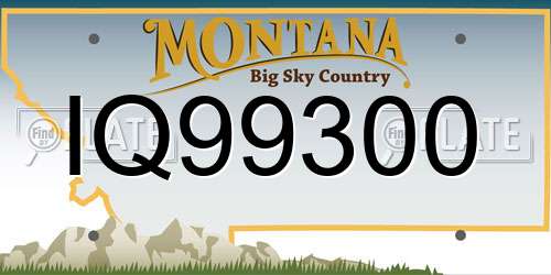 IQ99300 Montana License Plate