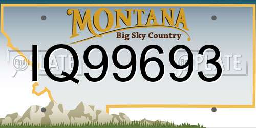 IQ99693 Montana License Plate