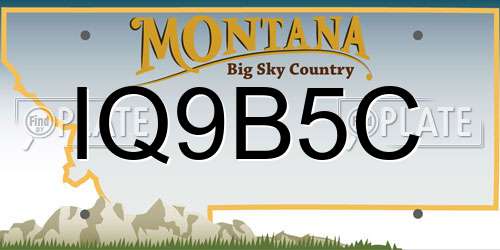 IQ9B5C Montana License Plate
