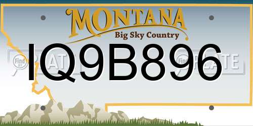 IQ9B896 Montana License Plate