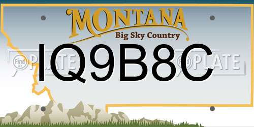 IQ9B8C Montana License Plate