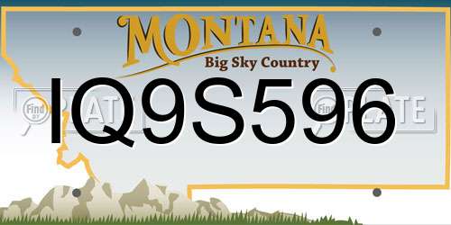 IQ9S596 Montana License Plate