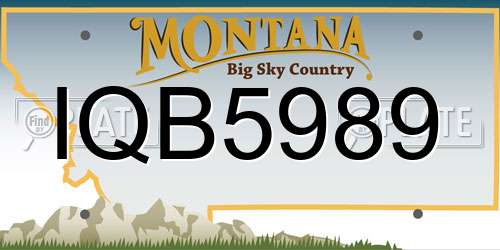 IQB5989 Montana License Plate