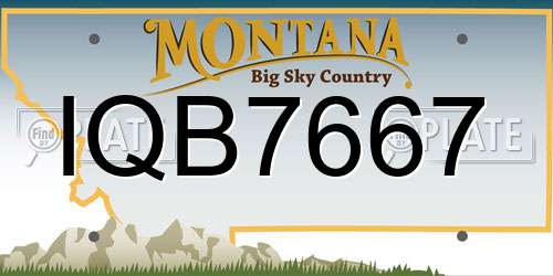 IQB7667 Montana License Plate