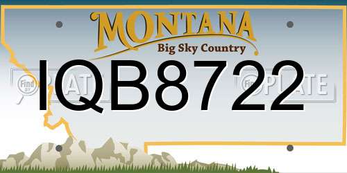 IQB8722 Montana License Plate