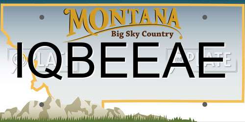 IQBEEAE Montana License Plate