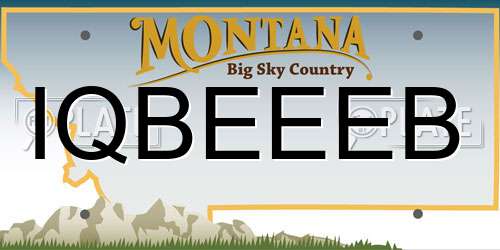 IQBEEEB Montana License Plate