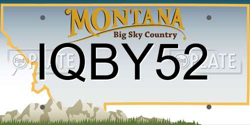IQBY52 Montana License Plate