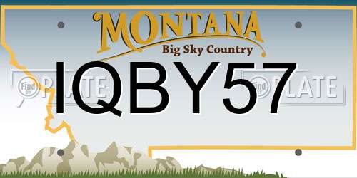 IQBY57 Montana License Plate