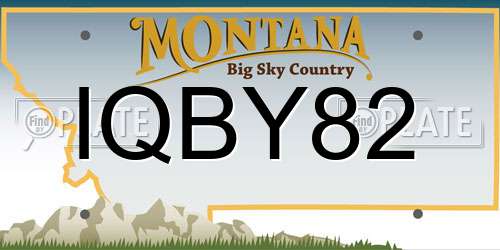 IQBY82 Montana License Plate