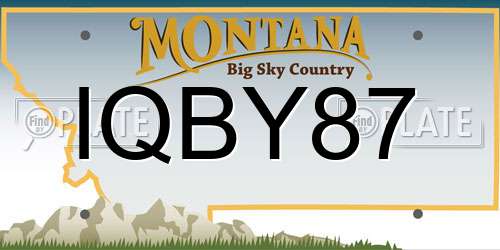 IQBY87 Montana License Plate