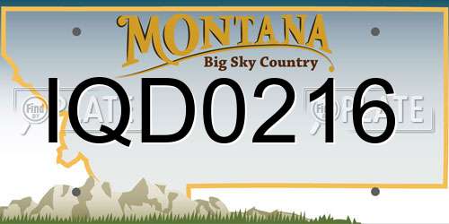 IQD0216 Montana License Plate