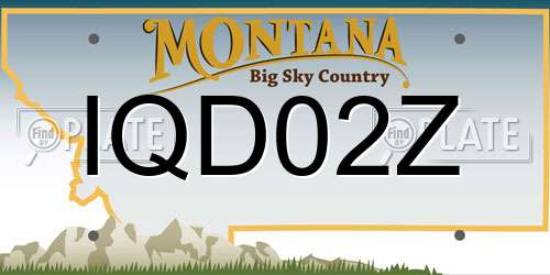 IQD02Z Montana License Plate