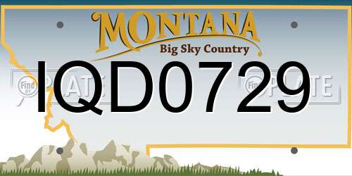 IQD0729 Montana License Plate