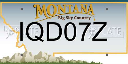 IQD07Z Montana License Plate