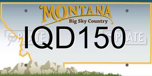 IQD150 Montana License Plate
