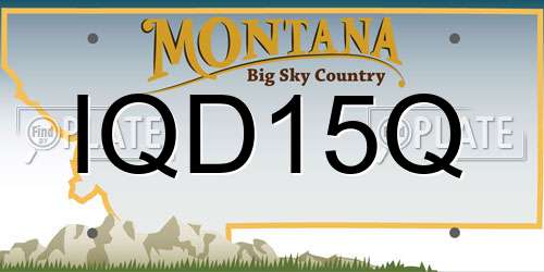 IQD15Q Montana License Plate