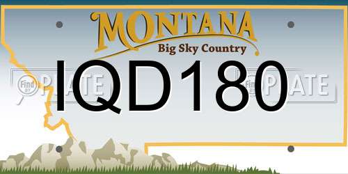 IQD180 Montana License Plate