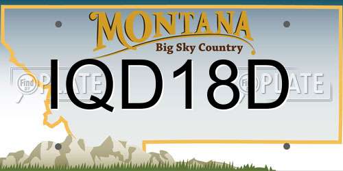 IQD18D Montana License Plate