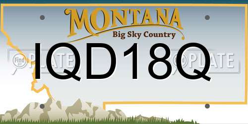IQD18Q Montana License Plate