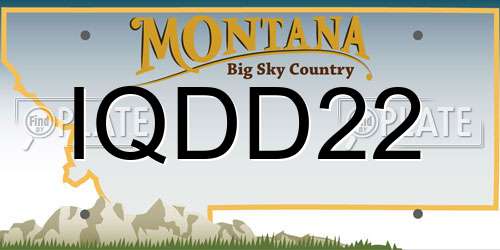 IQDD22 Montana License Plate
