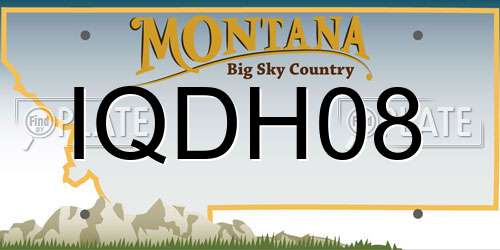 IQDH08 Montana License Plate