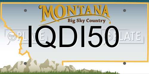 IQDI50 Montana License Plate