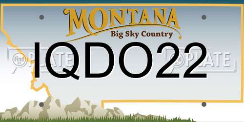 IQDO22 Montana License Plate