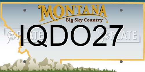 IQDO27 Montana License Plate