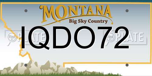 IQDO72 Montana License Plate