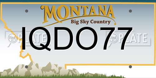 IQDO77 Montana License Plate
