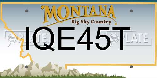 IQE45T Montana License Plate