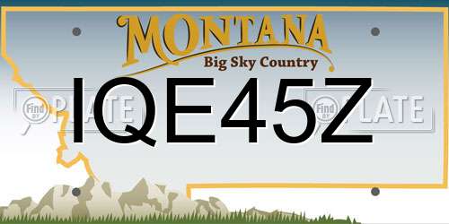 IQE45Z Montana License Plate