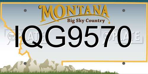 IQG9570 Montana License Plate