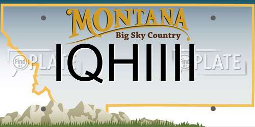 IQHIIII Montana License Plate