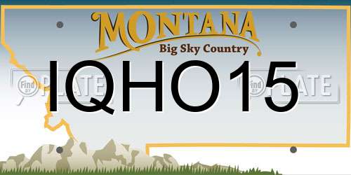 IQHO15 Montana License Plate