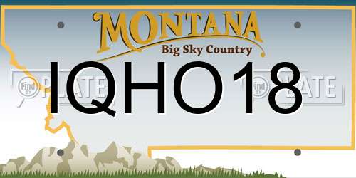 IQHO18 Montana License Plate