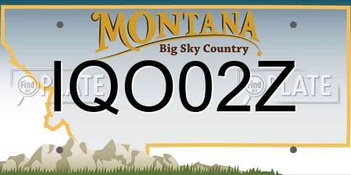 IQO02Z Montana License Plate