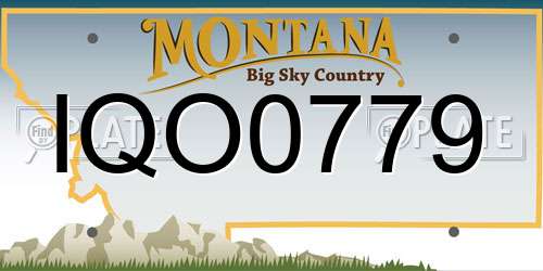 IQO0779 Montana License Plate