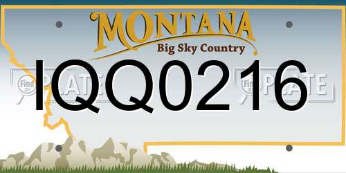 IQQ0216 Montana License Plate