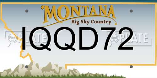 IQQD72 Montana License Plate