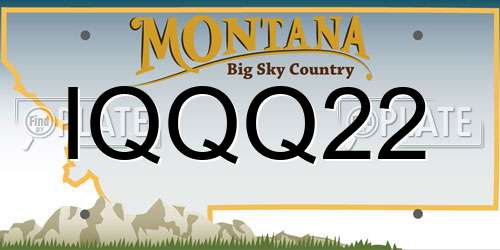 IQQQ22 Montana License Plate