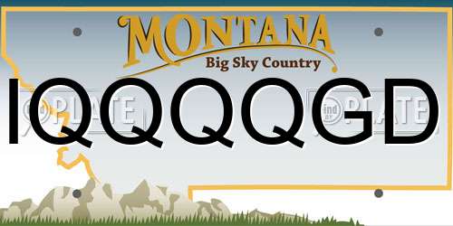 IQQQQGD Montana License Plate